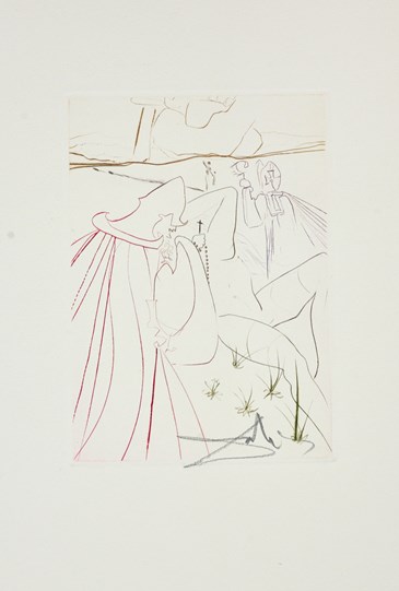 La ressuscitée from Le Décameron suite, 1972 by Salvador Dali - Etching in colours on Arches paper